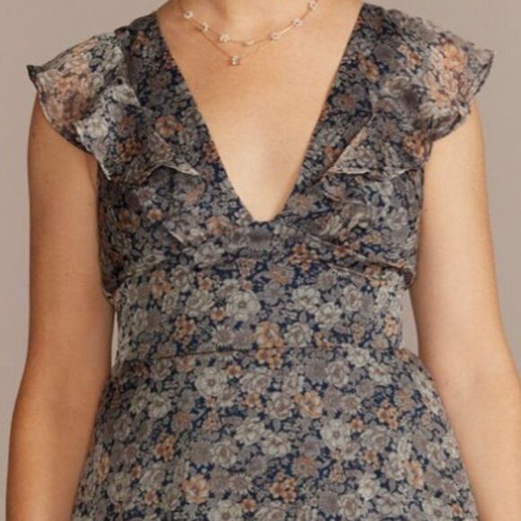 DB STUDIO Womens Formal Chiffon Gown Dress Evening Printed Floral Size 6 - Picture 5 of 7